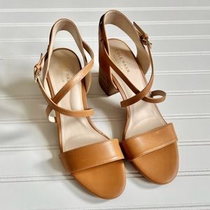 Cole Haan Grand 360 Strappy Camel Block Heels 7.5